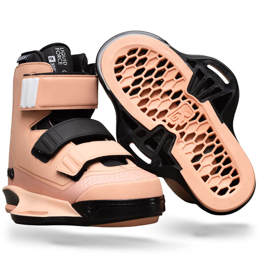 Liquid Force HOOK 6X WOMENS CORAL Bindings | 26 - Boots w/Walk Liners