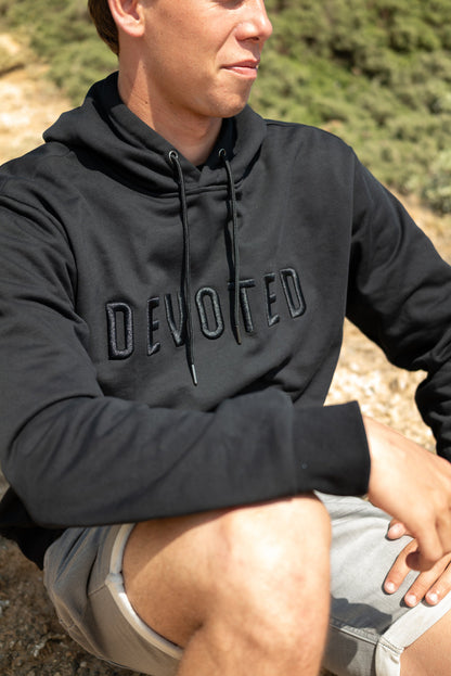 Devoted Puff Embroided Logo Hood - Hoodies