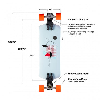 Loaded Tangent Surfskate 36" Surf Skate Complete - Surfskate Completes